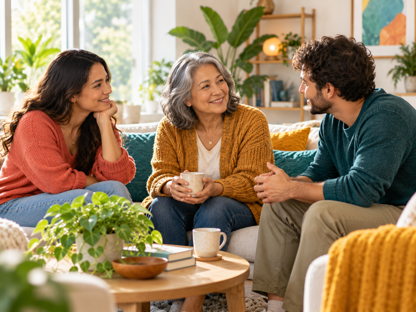 Family and friends spending meaningful time together