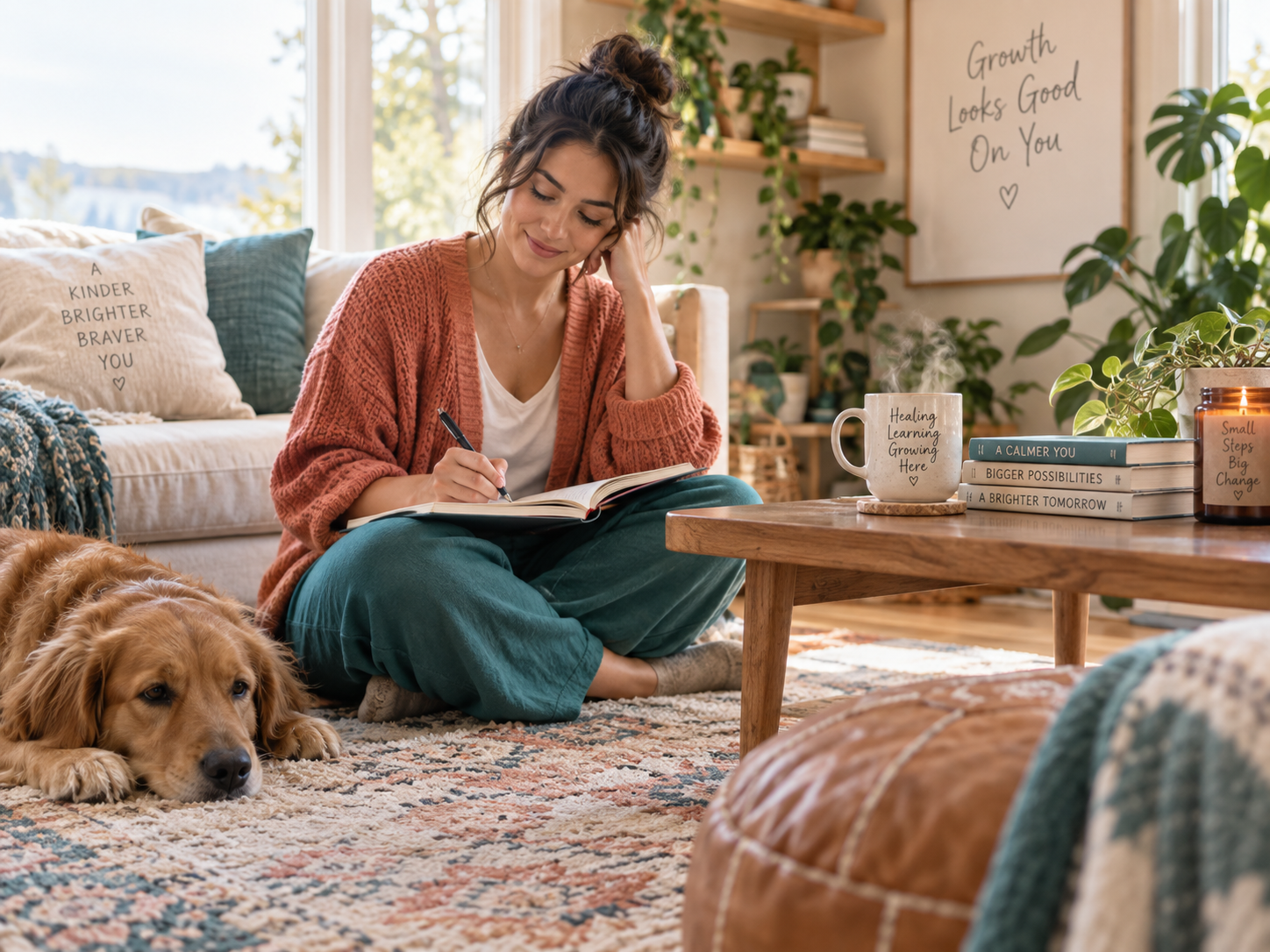 A quiet moment of reflection and journaling